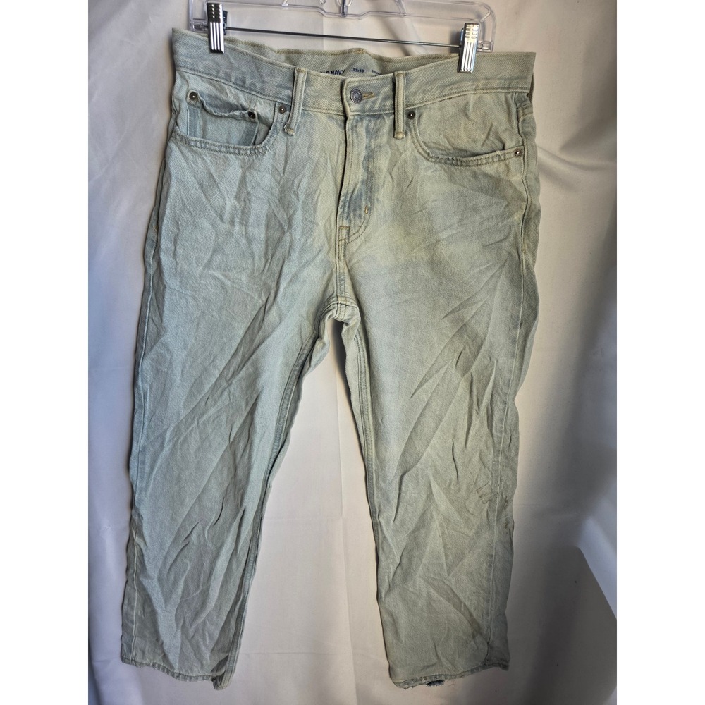 Old Navy Original Loose Jeans Mens Blue Light Wash Loose Mid Straight